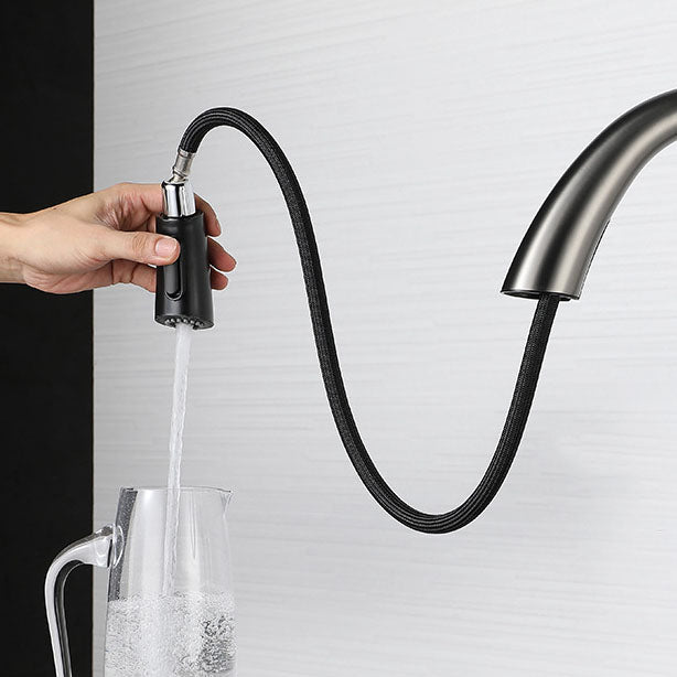 Contemporary Faucet Stainless Steel Single Handle High Arc Faucet for Kitchen