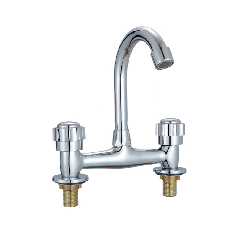 Modern Kitchen Bar Faucet Brass 2 Knob Handle and Supply Lines Bar Prep Kitchen Faucet