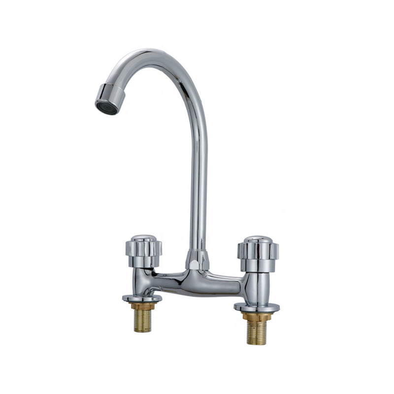 Modern Kitchen Bar Faucet Brass 2 Knob Handle and Supply Lines Bar Prep Kitchen Faucet