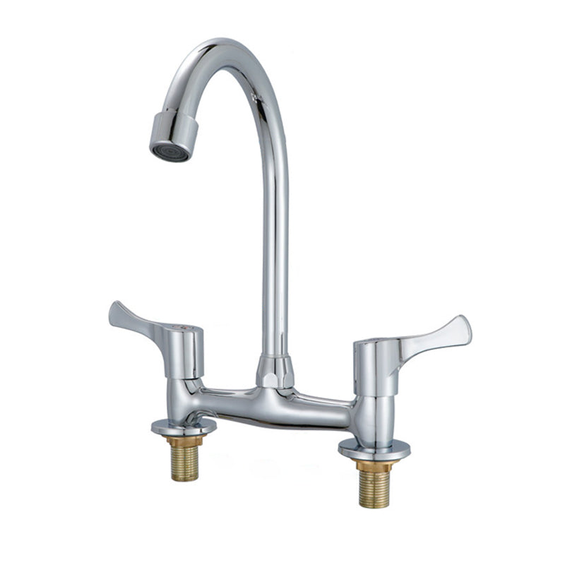 Modern Kitchen Bar Faucet Brass 2 Knob Handle and Supply Lines Bar Prep Kitchen Faucet