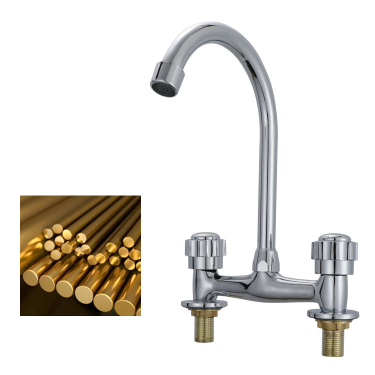 Modern Kitchen Bar Faucet Brass 2 Knob Handle and Supply Lines Bar Prep Kitchen Faucet