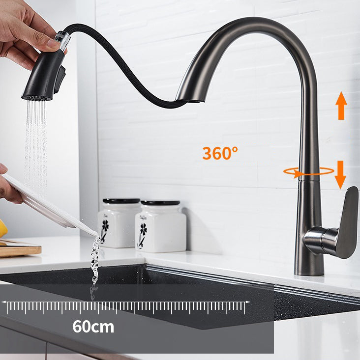 Contemporary Kitchen Faucet Copper Single Handle High Arc Kitchen Faucet