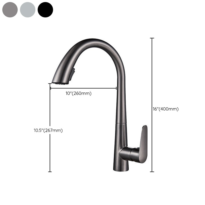 Contemporary Kitchen Faucet Copper Single Handle High Arc Kitchen Faucet