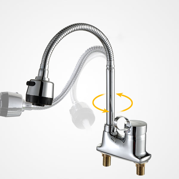 Modern Kitchen Sink Faucet Brass Lever Handles and Supply Lines Bar Prep Kitchen Faucet