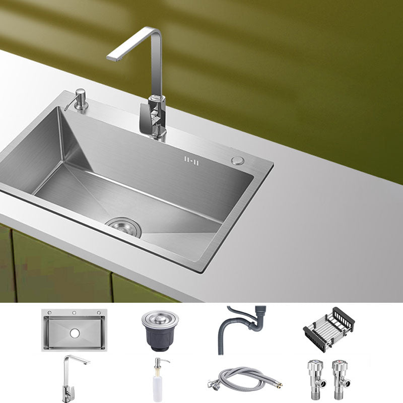 Classic Style Kitchen Sink Noise-cancelling Design Stainless Steel Kitchen Sink