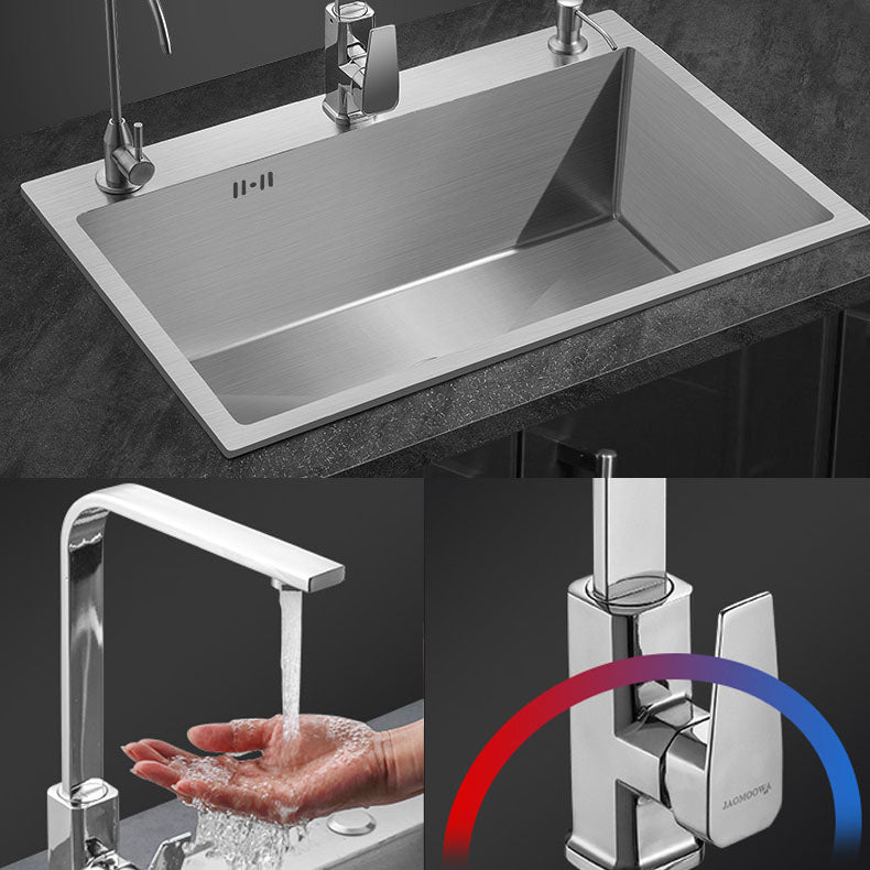 Classic Style Kitchen Sink Noise-cancelling Design Stainless Steel Kitchen Sink