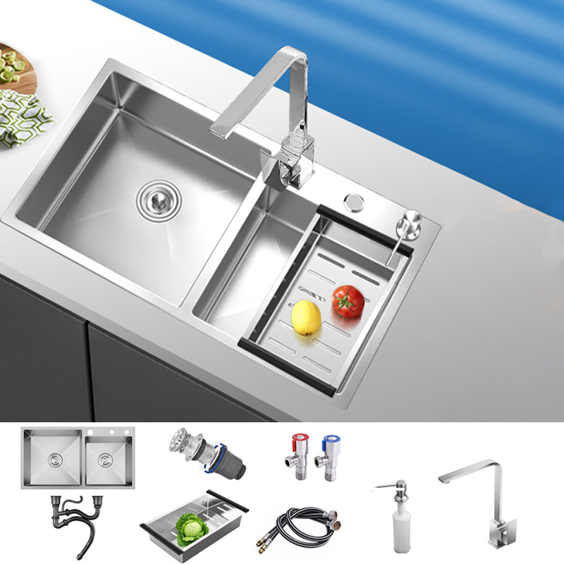 Classic Style Kitchen Sink Stainless Steel Drop-In Noise-cancelling Design Kitchen Sink