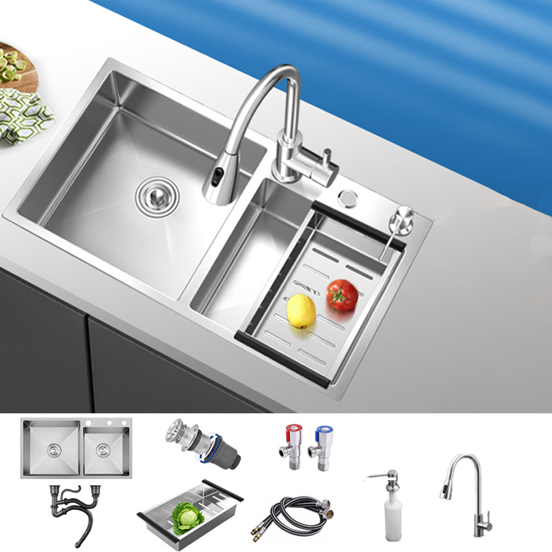 Classic Style Kitchen Sink Stainless Steel Drop-In Noise-cancelling Design Kitchen Sink