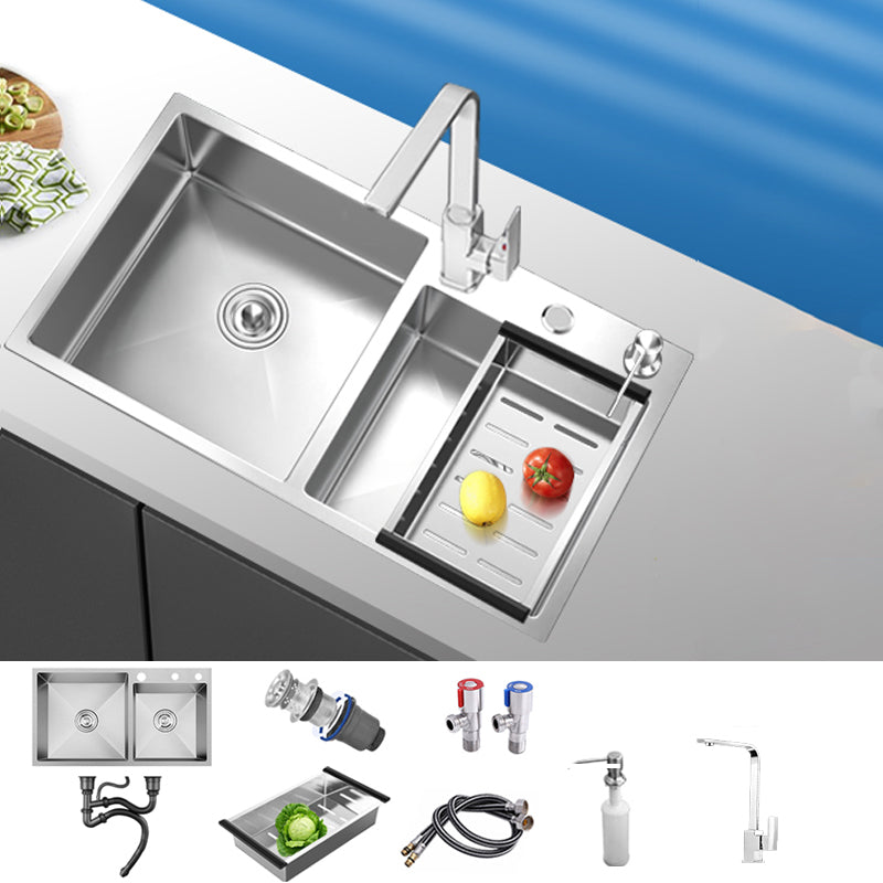 Classic Style Kitchen Sink Stainless Steel Drop-In Noise-cancelling Design Kitchen Sink