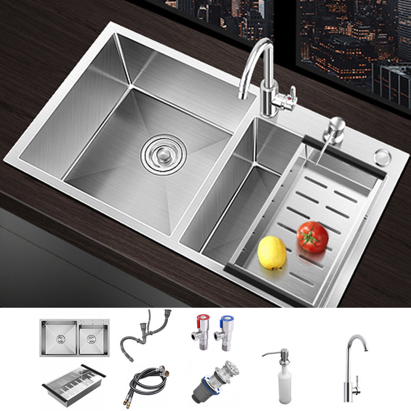 Classic Style Kitchen Sink Stainless Steel Drop-In Noise-cancelling Design Kitchen Sink