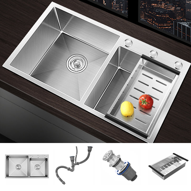 Classic Style Kitchen Sink Stainless Steel Drop-In Noise-cancelling Design Kitchen Sink