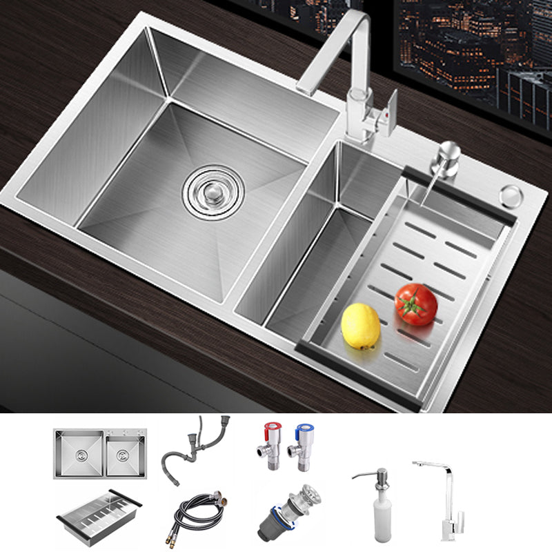 Classic Style Kitchen Sink Stainless Steel Drop-In Noise-cancelling Design Kitchen Sink