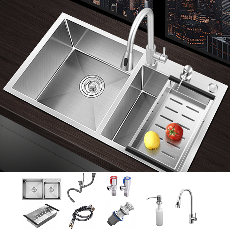 Classic Style Kitchen Sink Stainless Steel Drop-In Noise-cancelling Design Kitchen Sink