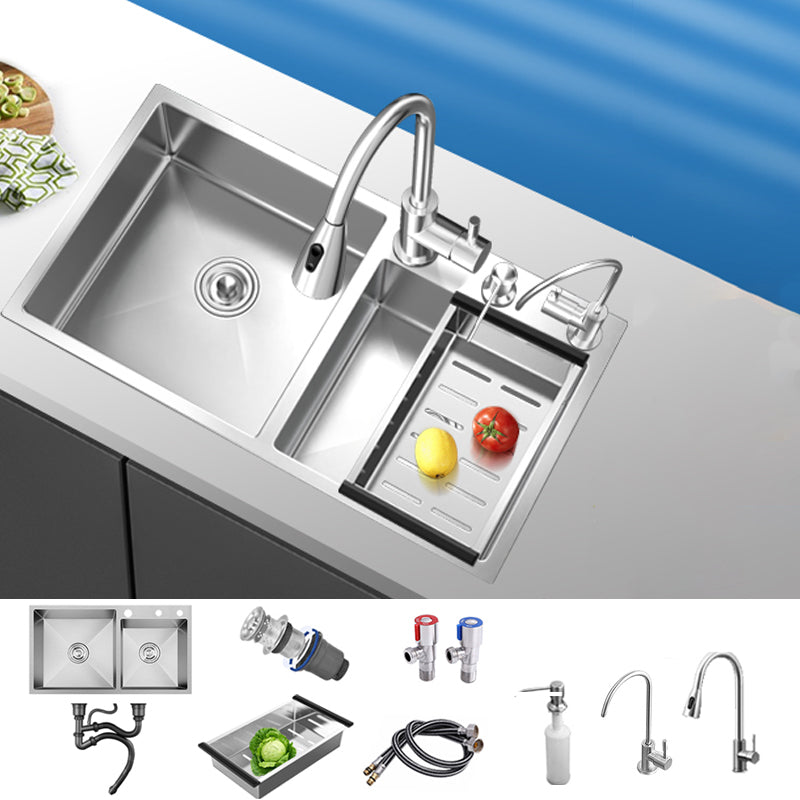 Classic Style Kitchen Sink Stainless Steel Drop-In Noise-cancelling Design Kitchen Sink