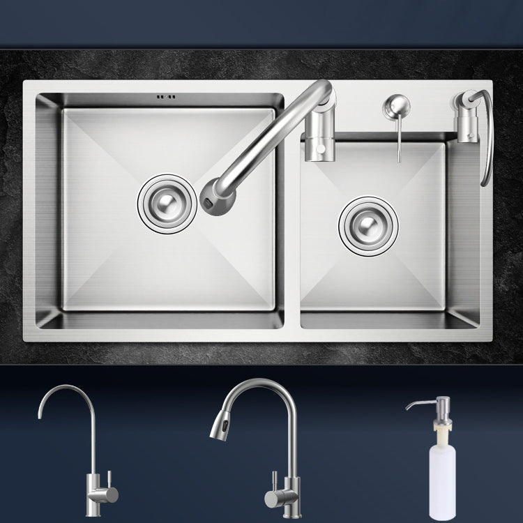 Classic Style Kitchen Sink Stainless Steel Drop-In Noise-cancelling Design Kitchen Sink