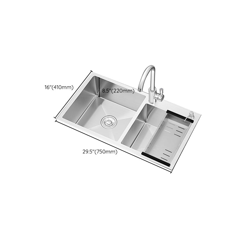 Classic Style Kitchen Sink Stainless Steel Drop-In Noise-cancelling Design Kitchen Sink