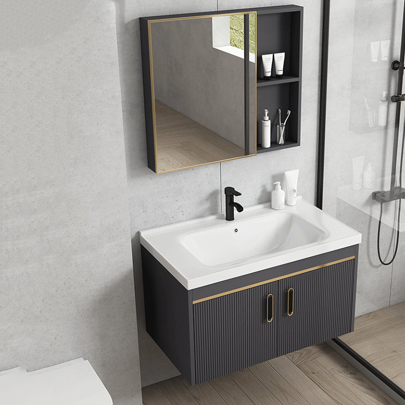 Contemporary Metal Sink Vanity Mirror Cabinet Wall-Mounted Vanity Cabinet