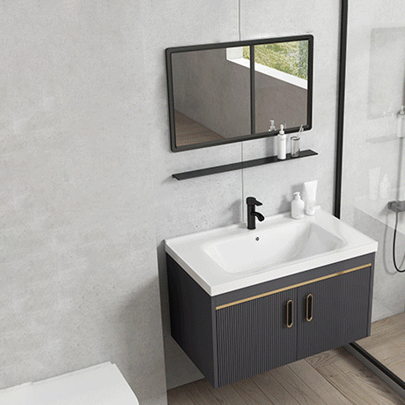 Contemporary Metal Sink Vanity Mirror Cabinet Wall-Mounted Vanity Cabinet