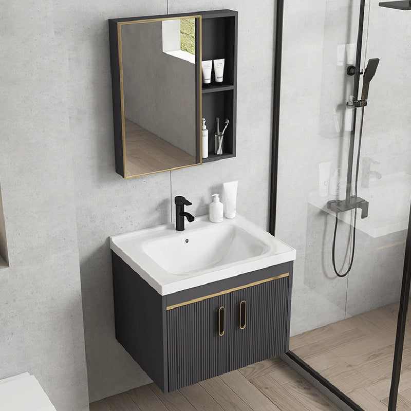 Contemporary Metal Sink Vanity Mirror Cabinet Wall-Mounted Vanity Cabinet