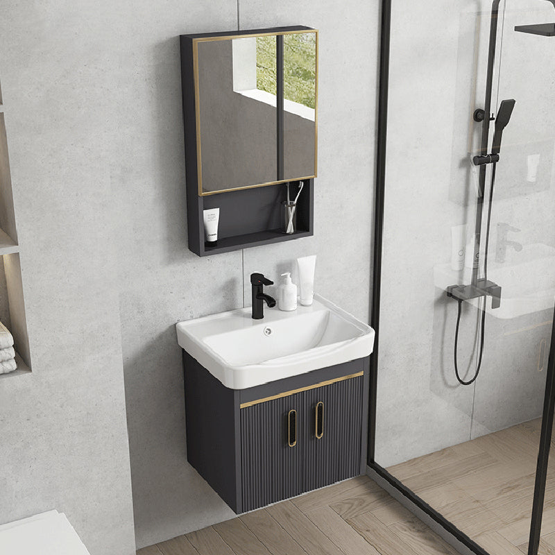 Contemporary Metal Sink Vanity Mirror Cabinet Wall-Mounted Vanity Cabinet