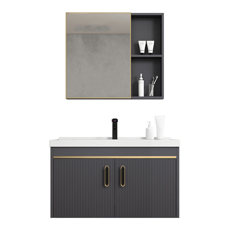 Contemporary Metal Sink Vanity Mirror Cabinet Wall-Mounted Vanity Cabinet