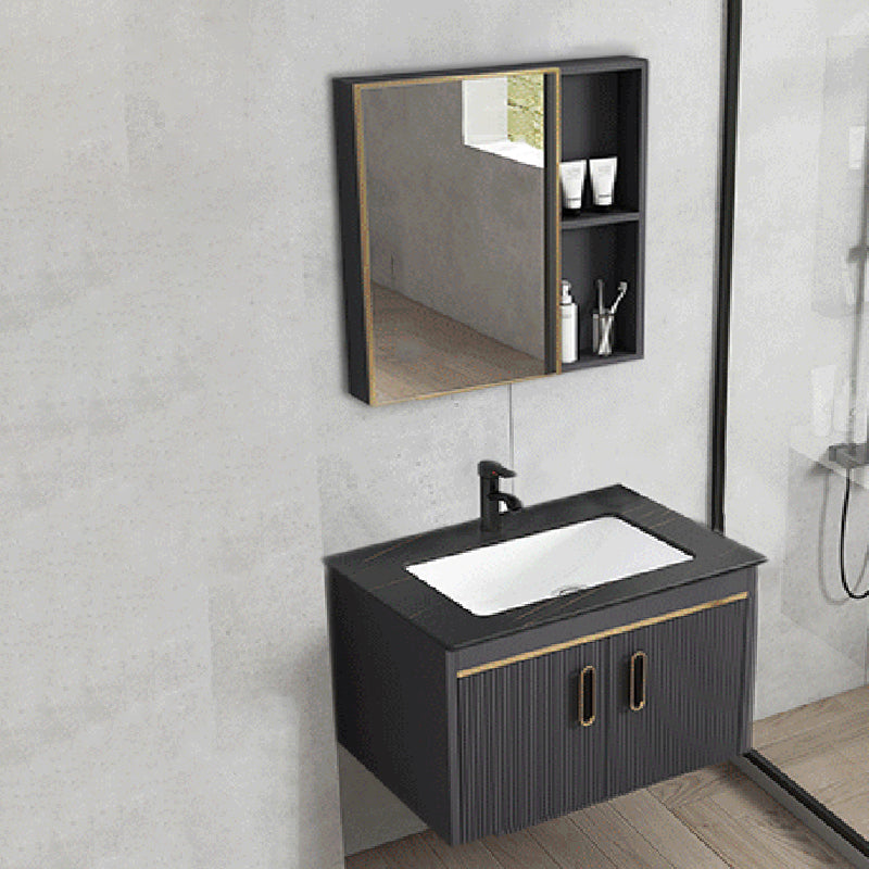 Contemporary Metal Sink Vanity Mirror Cabinet Wall-Mounted Vanity Cabinet