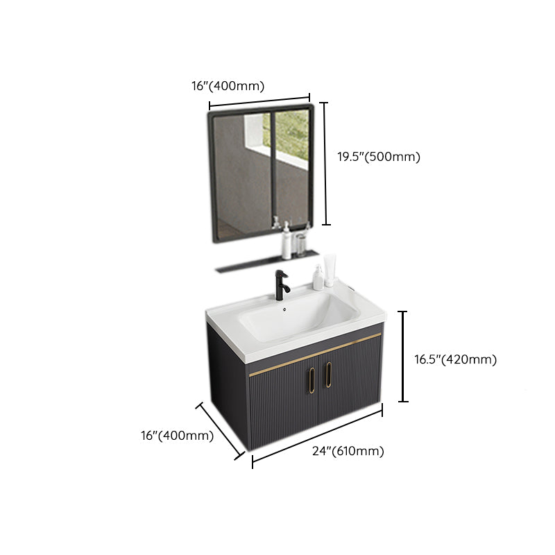 Contemporary Metal Sink Vanity Mirror Cabinet Wall-Mounted Vanity Cabinet