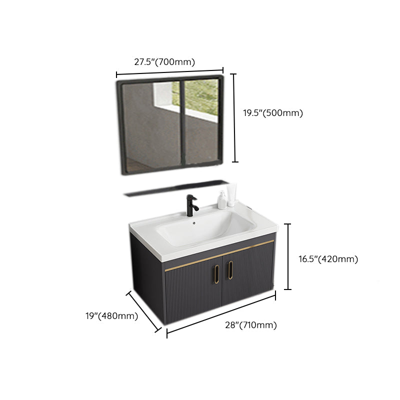 Contemporary Metal Sink Vanity Mirror Cabinet Wall-Mounted Vanity Cabinet