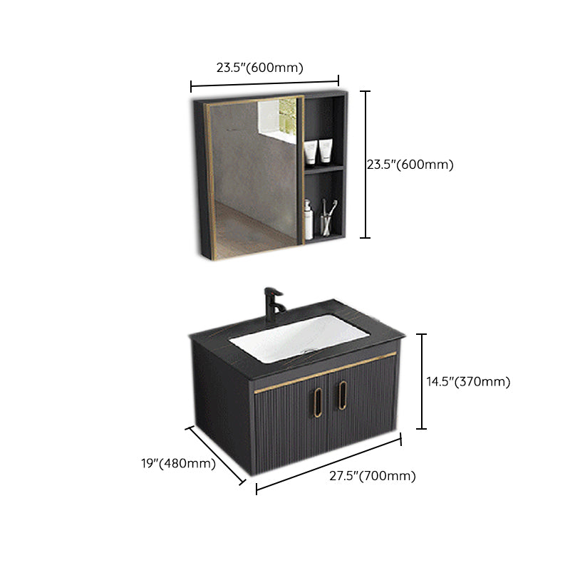 Contemporary Metal Sink Vanity Mirror Cabinet Wall-Mounted Vanity Cabinet