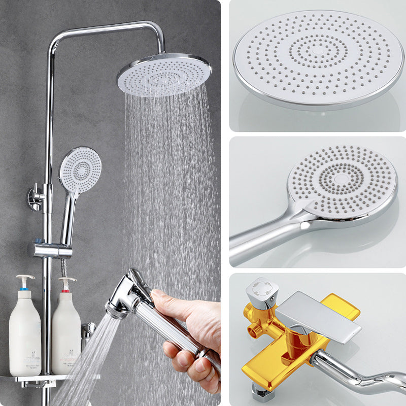 Shower Trim Round Rain Massage Jet Handheld Shower Head System