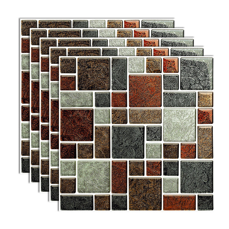 Peel and Stick Mosaic Tile Waterproof Square Peel and Stick Tile for Kitchen 20-Pack