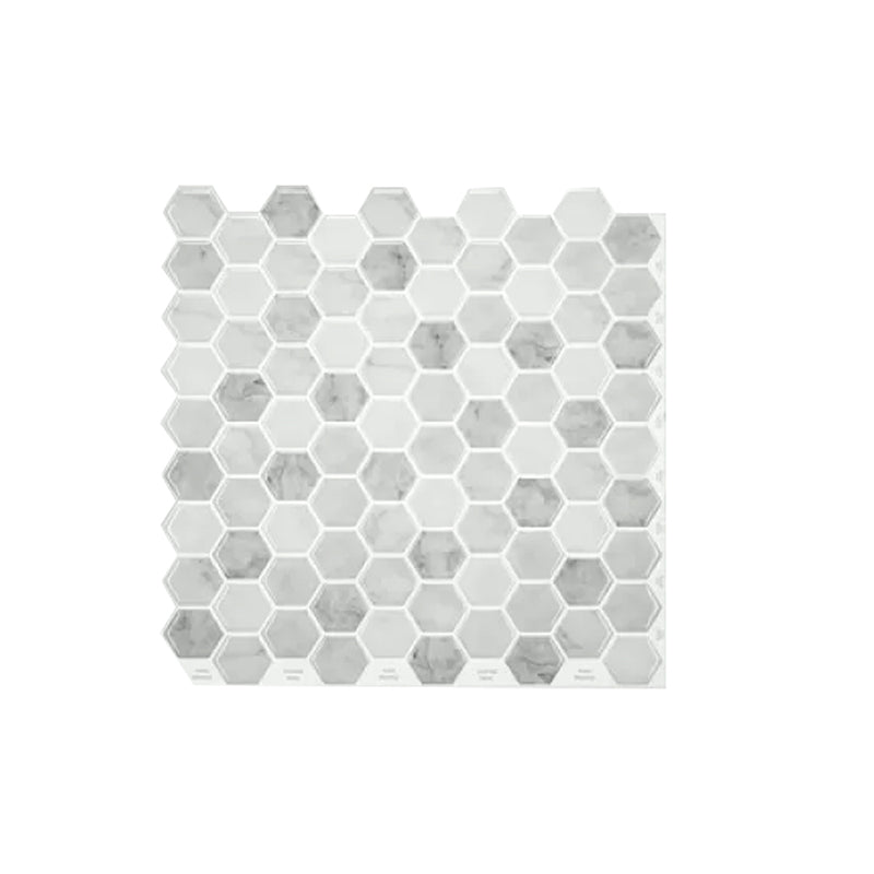 Square Grid Tile-Peel & Stick PVC 12" x 12" Peel & Stick Mosaic Tile 5-Pack