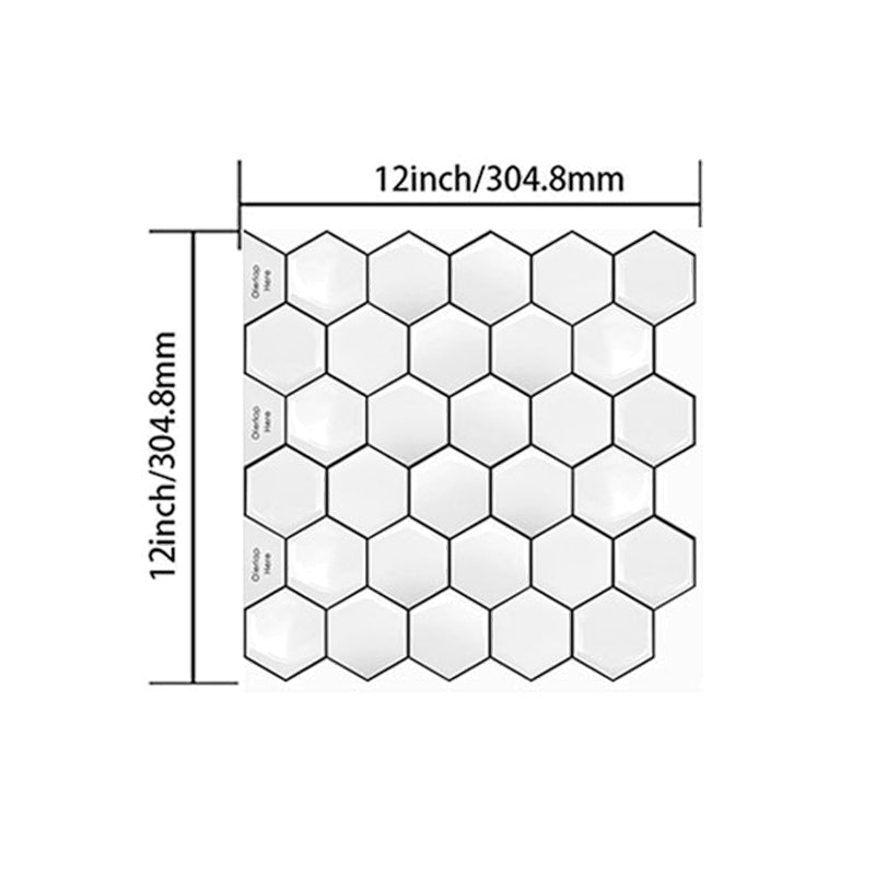 Square Grid Tile-Peel & Stick PVC 12" x 12" Peel & Stick Mosaic Tile 5-Pack