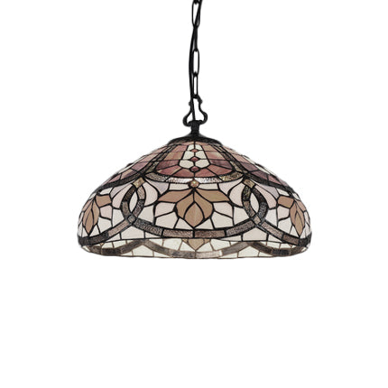 Luz de colgante colgante floral Sala de estar de vidrio manchado e iluminación de cocina con cadenas ajustables