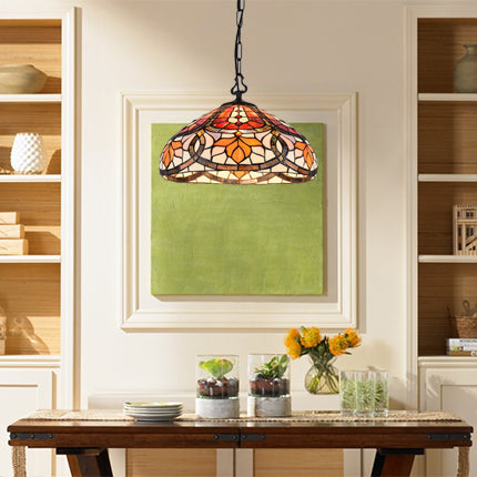 Floral Hanging Hanglik Licht gebrandschilderd glazen schaduw Woonkamer en keukenverlichting met verstelbare kettingen