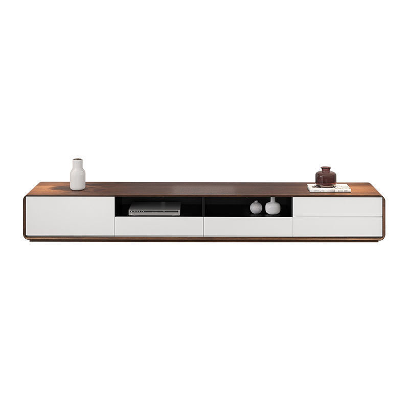 Contemporary TV Media Console Wooden TV Media Stand with 4 Drawers