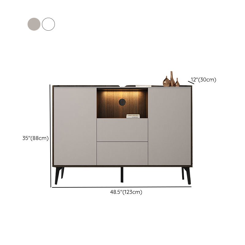 Contemporary Faux Wood TV Stand 2 Drawers and 2 Doors TV Cabinet