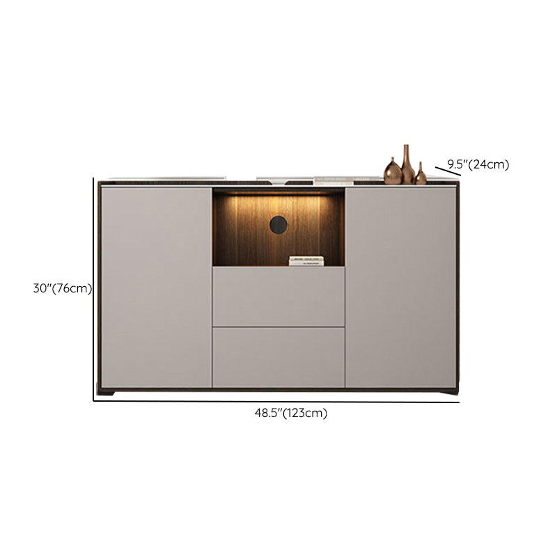 Contemporary Faux Wood TV Stand 2 Drawers and 2 Doors TV Cabinet