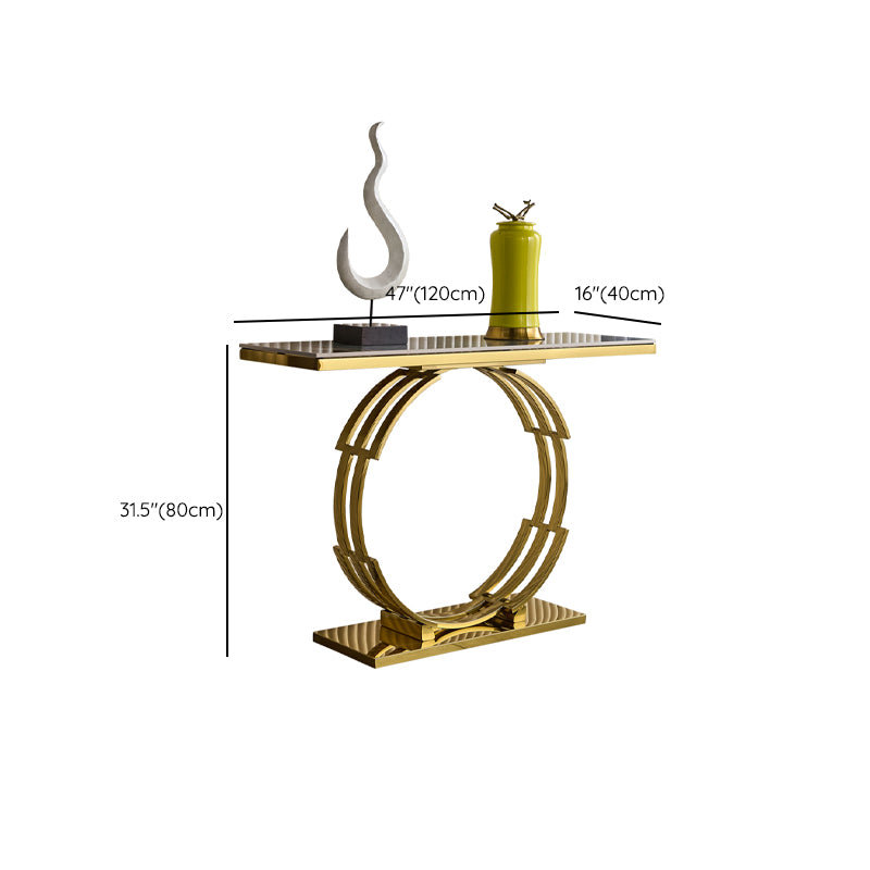 Marble Rectangle Accent Table Stain Resistant 31.5" Tall Console Table