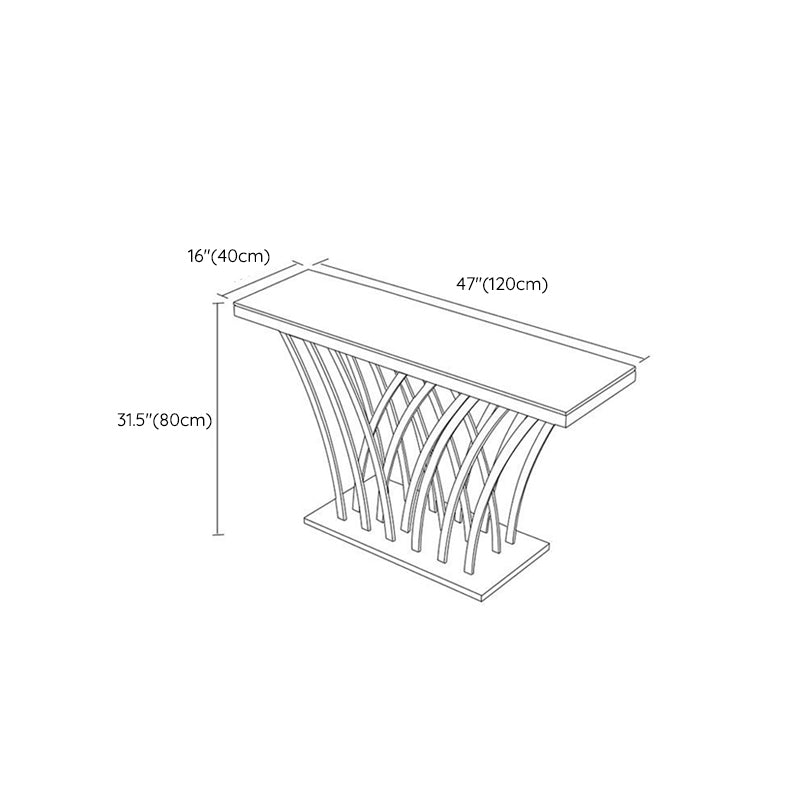Marble Rectangle Accent Table Stain Resistant 31.5" Tall Console Table