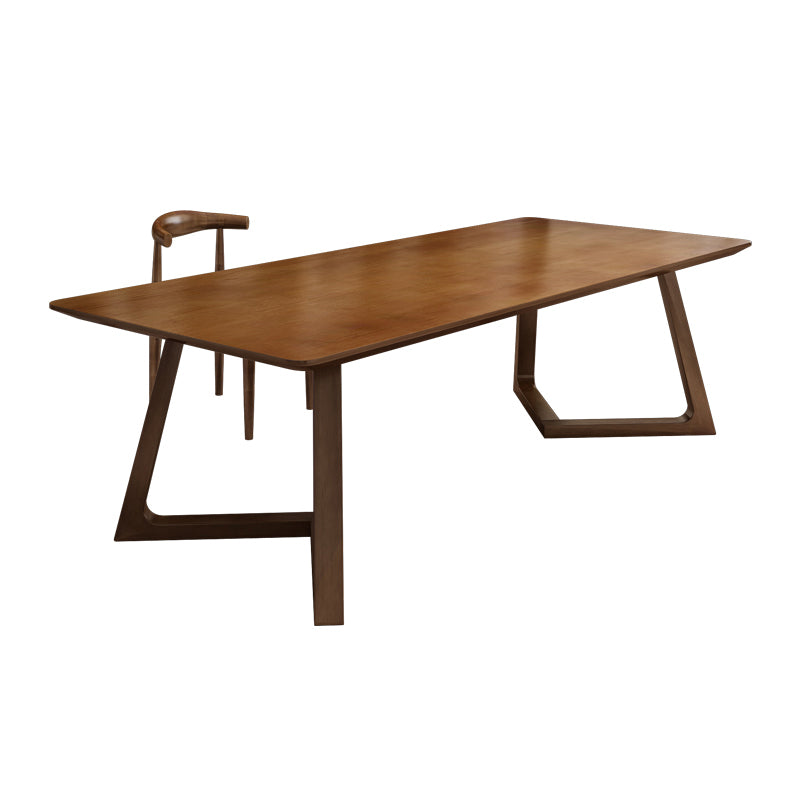 Contemporary Brown Writing Desk Solid Wood Office Desk with Legs