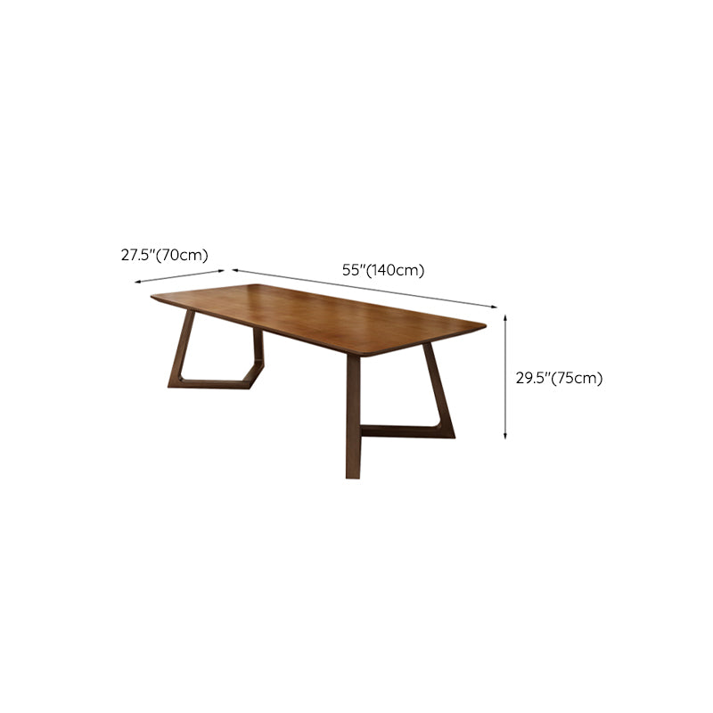 Contemporary Brown Writing Desk Solid Wood Office Desk with Legs