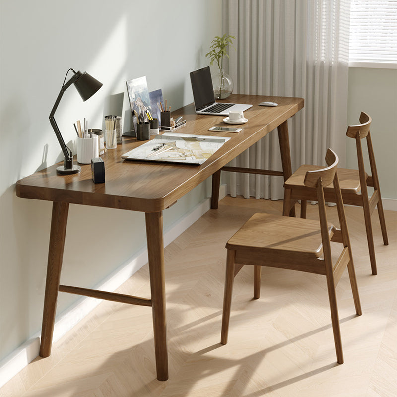 Contemporary Wooden Writing Desk Bedroom Office Desk in Brown with Legs