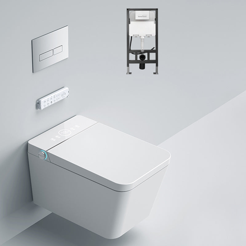 Modern Electronic Elongated Toilet Wall Mounted Bidet without Water Pressure Control