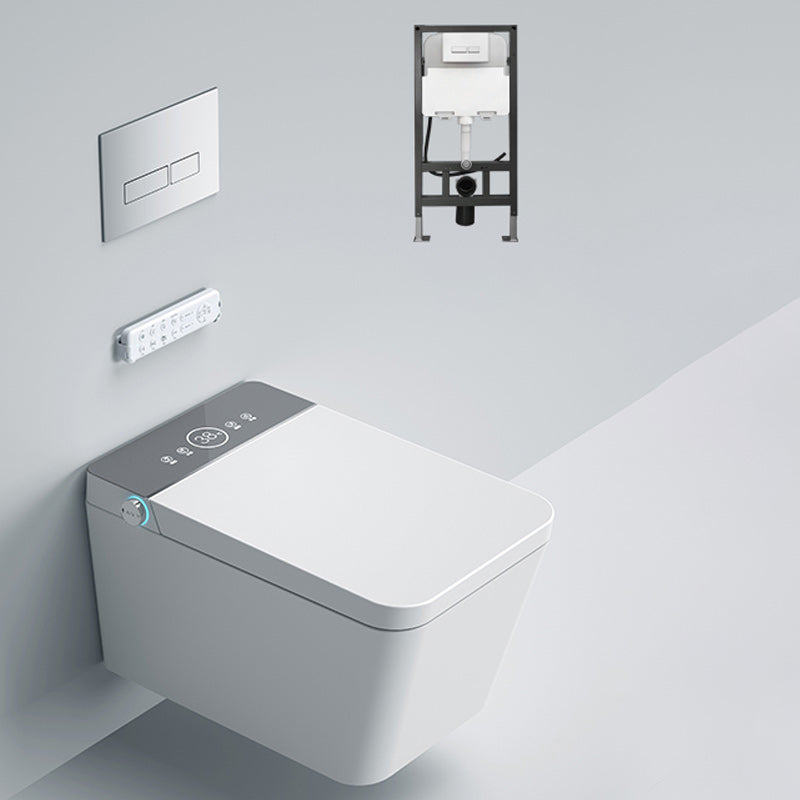 Modern Electronic Elongated Toilet Wall Mounted Bidet without Water Pressure Control