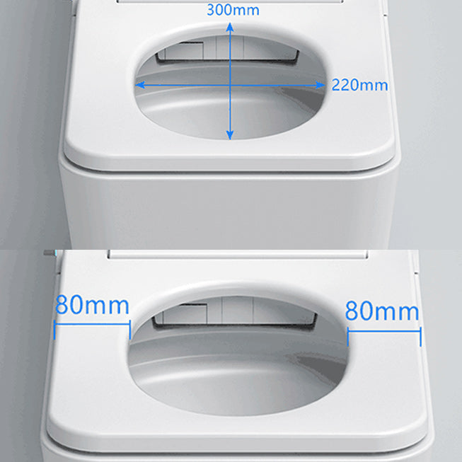 Modern Electronic Elongated Toilet Wall Mounted Bidet without Water Pressure Control