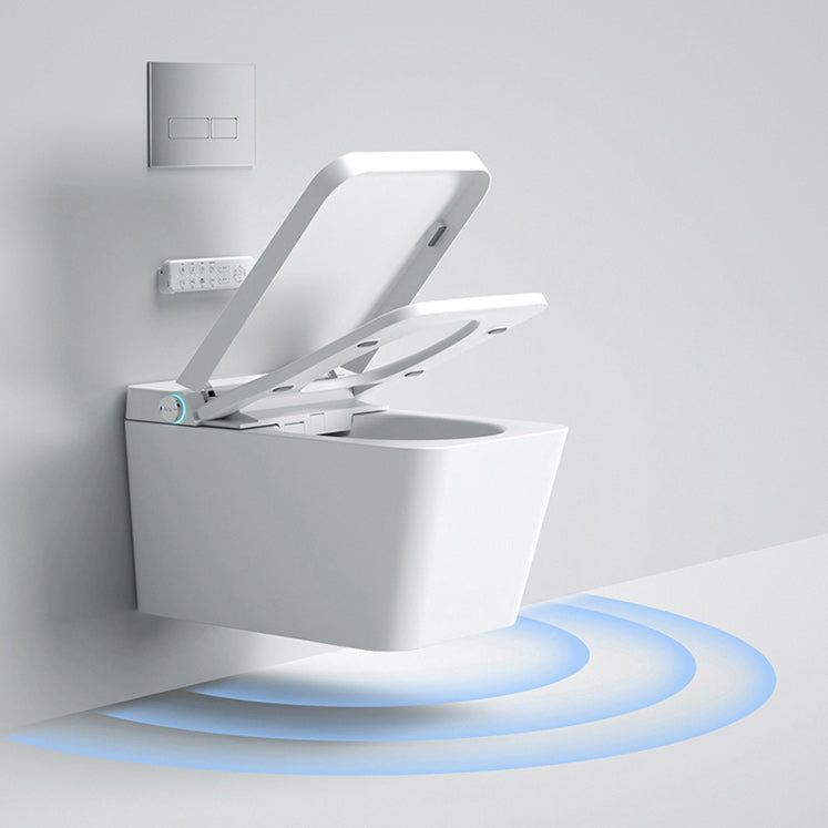 Modern Electronic Elongated Toilet Wall Mounted Bidet without Water Pressure Control