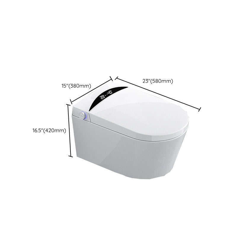 Electronic Elongated Toilet Wall Mounted Bidet with Heated Seat