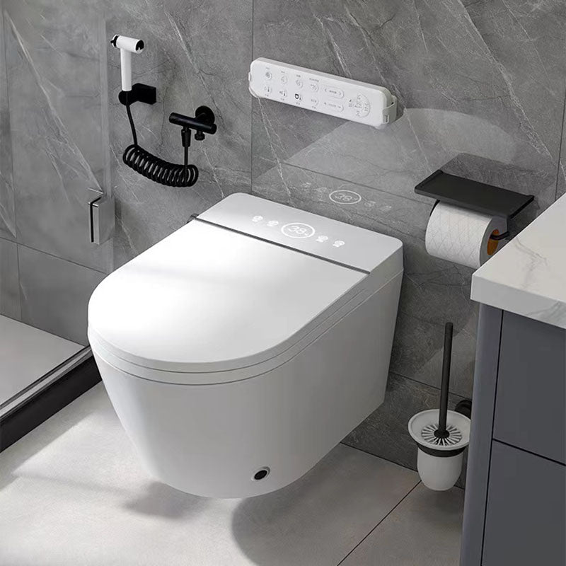 Contemporary Electronic Elongated Toilet Wall Mounted Bidet with Heated Seat