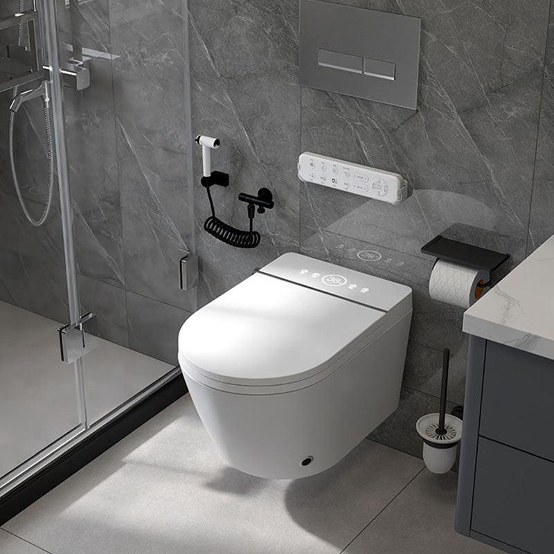 Contemporary Electronic Elongated Toilet Wall Mounted Bidet with Heated Seat